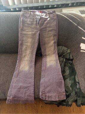 Diesel Women's Flared Jeans in Red and Blue Pinstripe